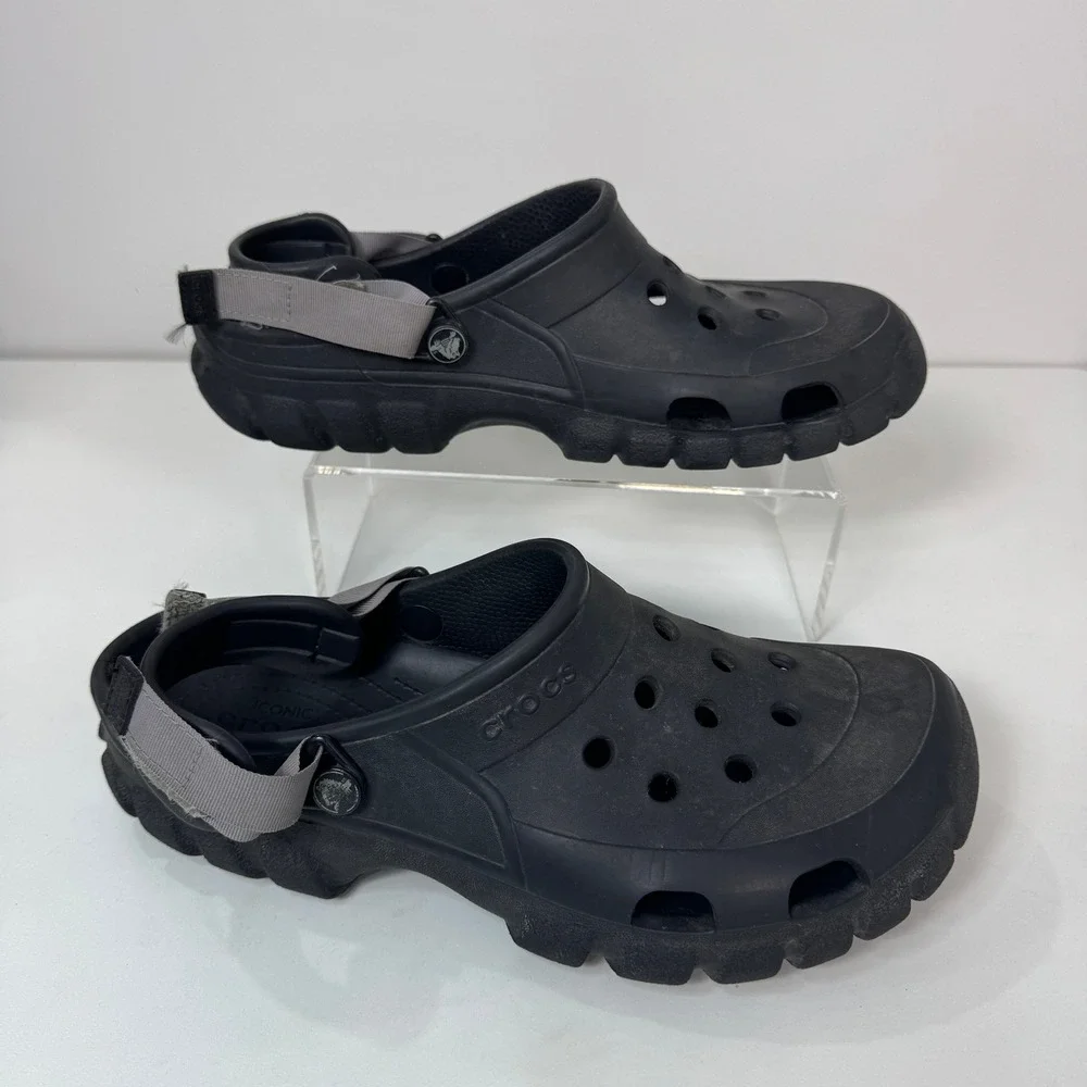 Crocs Classic All-Terrain Clogs Black Rugged Sole Adjustable Strap Mens 12